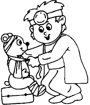 Bear is at the Doctor's Office - Kids Coloring Pages >> Disney ...