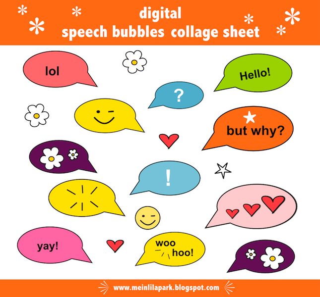 free digital speech bubble collage sheet – speech bubble ...