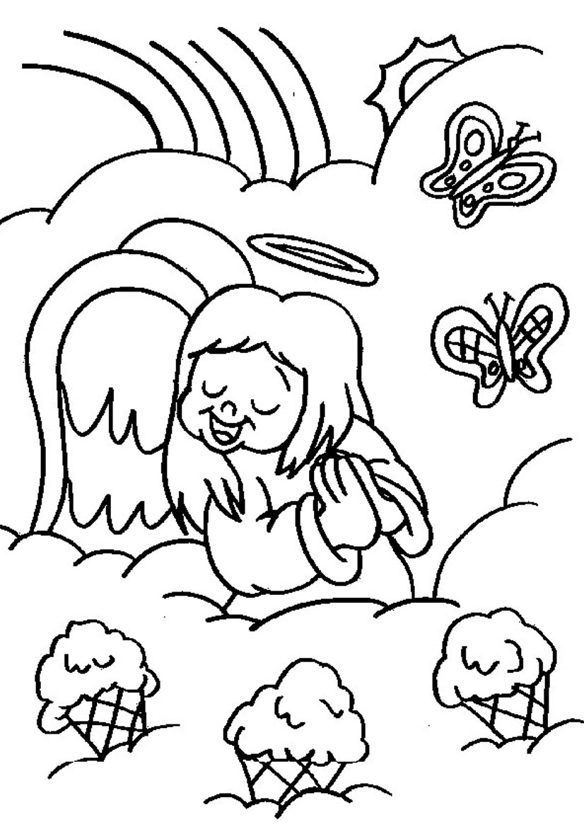 angels singing Colouring Pages