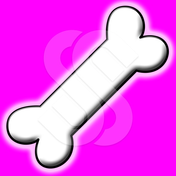 Dog Bone Symbol (Black Outline on Pink Background Version ...