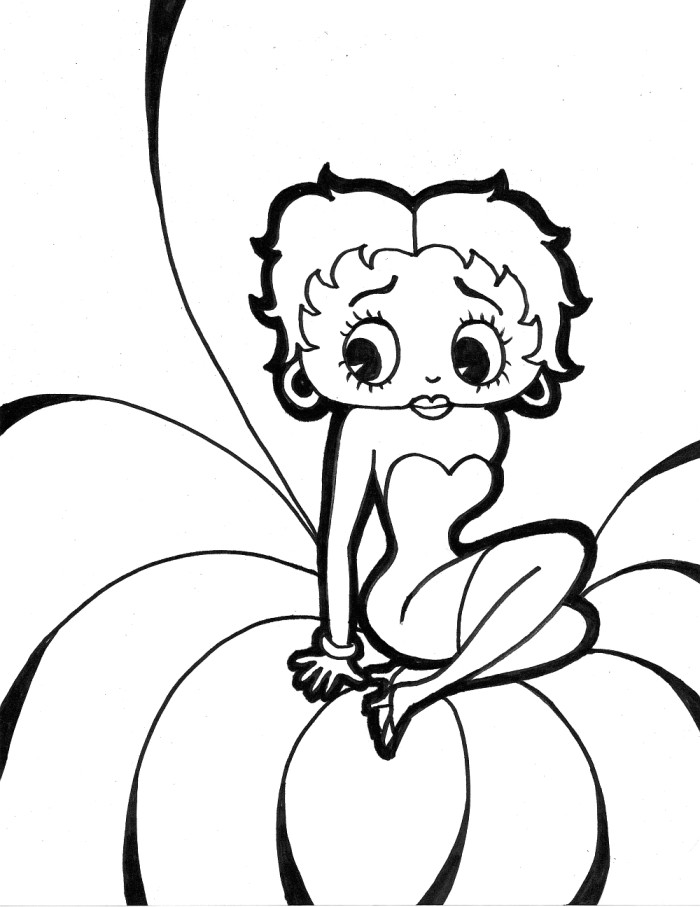 Betty Boop Is Grieving Coloring Pages - Betty Boop Coloring Pages ...