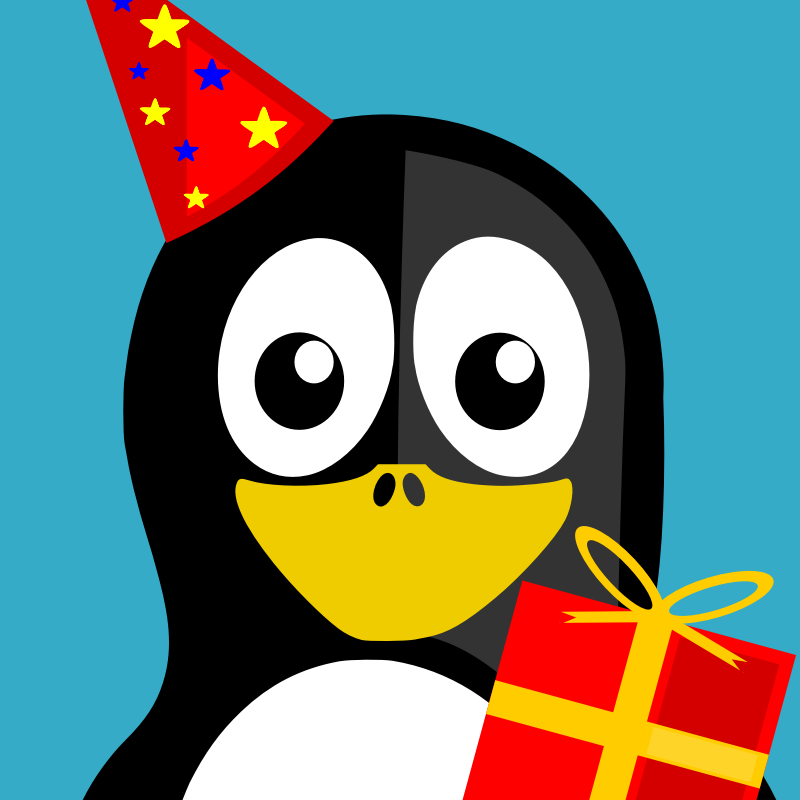 Clipart - happy birthday penguin