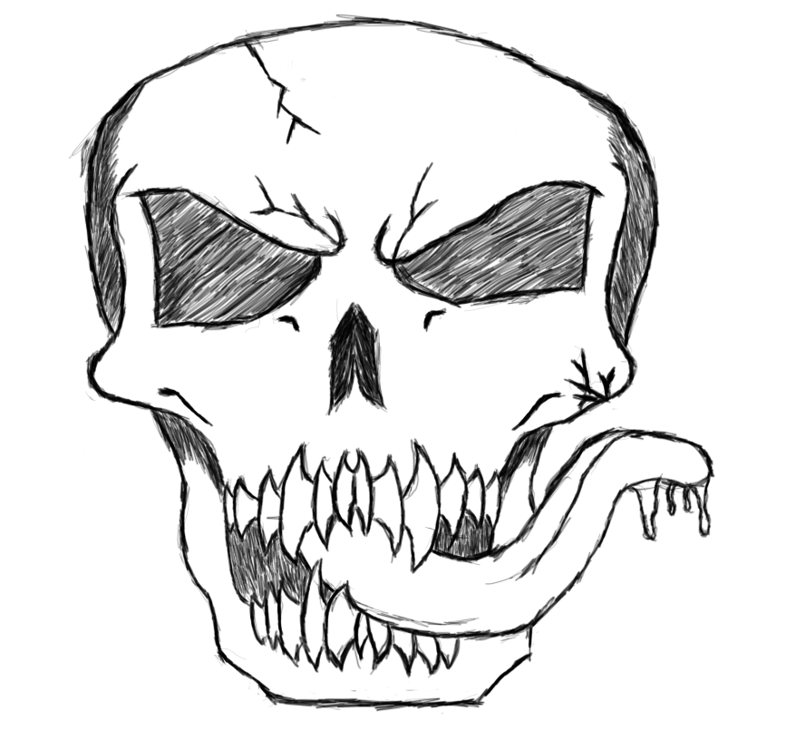 Digital Drawn Skull by Rarnd on deviantART