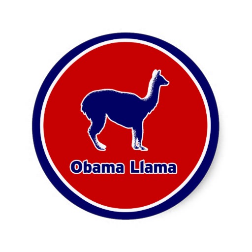 Obama Llama Blue Outline Sticker | Zazzle