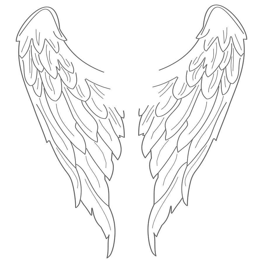Simple Angel Wings Drawing - ClipArt Best