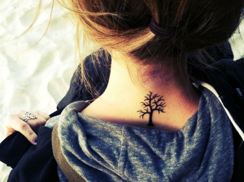 Beautiful black tree tattoo on back - Tattoo Mania