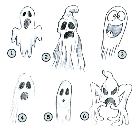 Drawing a cartoon ghost