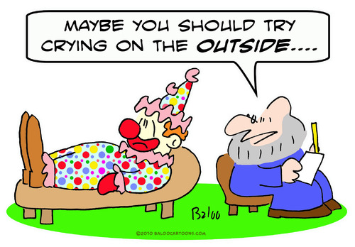 clown crying outside psychiatris By rmay | Philosophy Cartoon ...