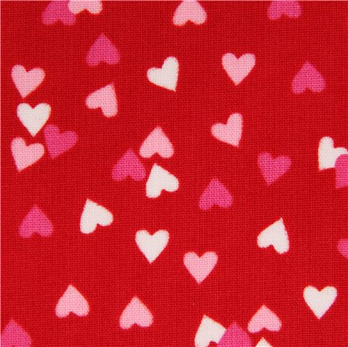 red small hearts fabric by Robert Kaufman from the USA - Dots ...