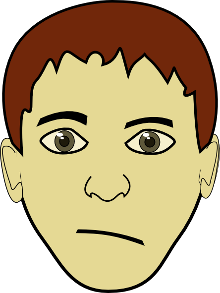 Brown Hair Boy Face Clip art - Blue - Download vector clip art online
