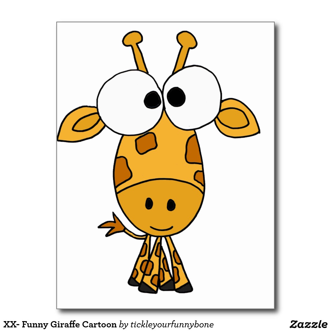 XX- Funny Giraffe Cartoon Postcard | Zazzle