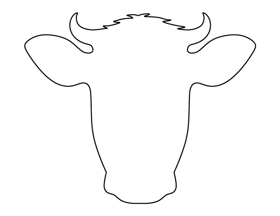 Cow face pattern. Use the printable outline for crafts, creating ...