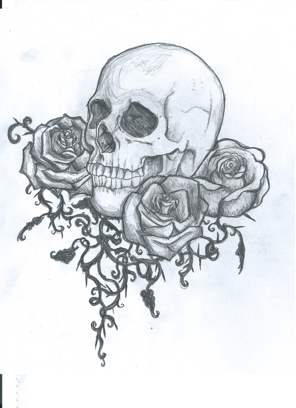 flowers-and-gothic-skull- ...
