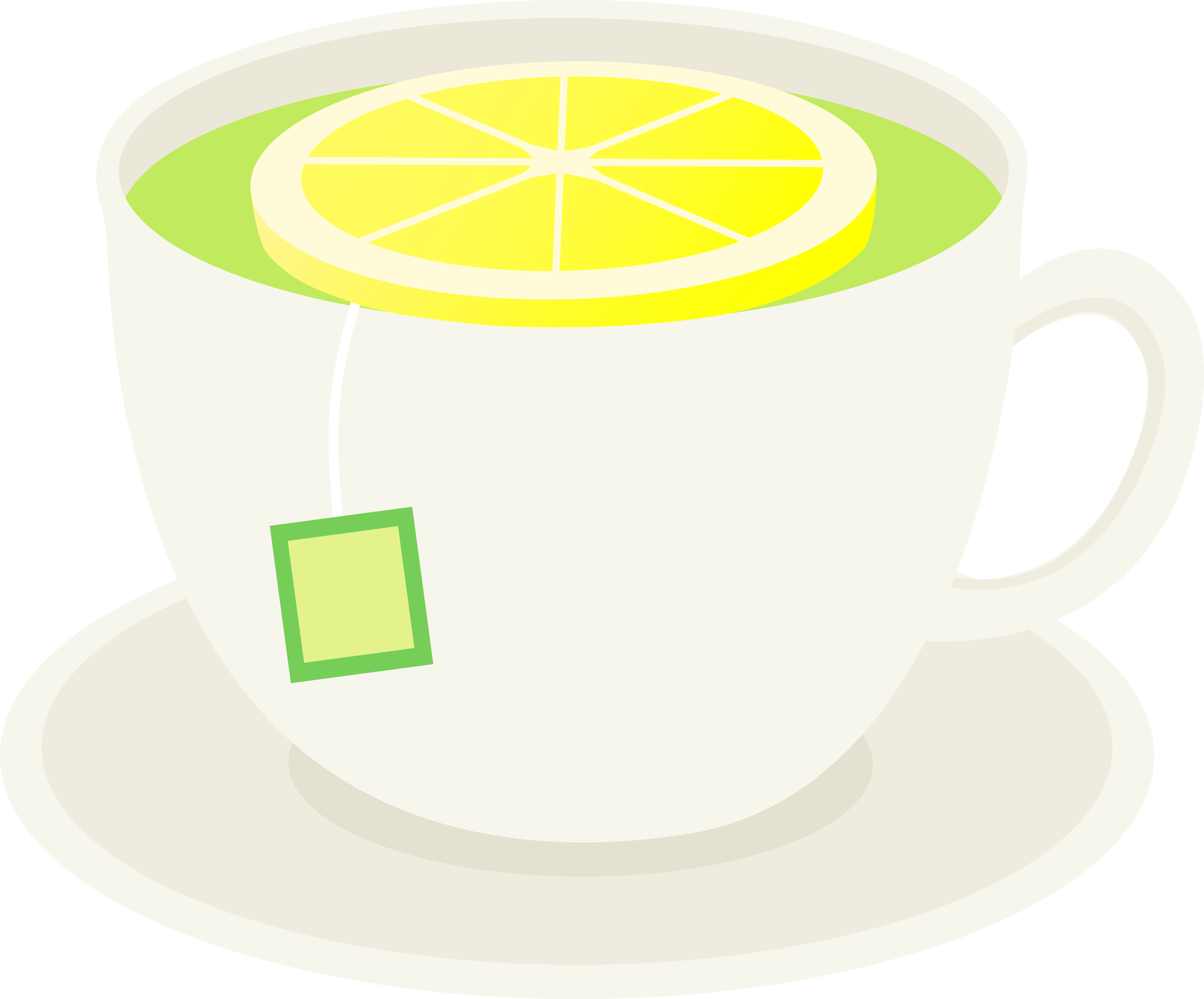 Green Tea With Lemon Slice - Free Clip Art