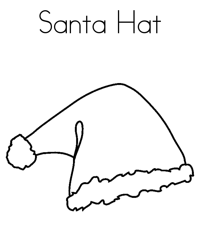 Santa Christmas Hat Coloring Pages - Christmas Coloring Pages ...