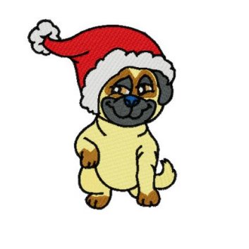 Pug Santa - $4.95 : SharSations Embroidery, Your Embroidery Source ...