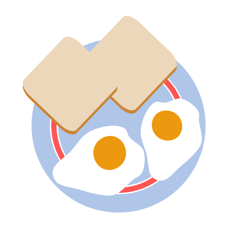 Clipart - Bull's eye eggs and toast