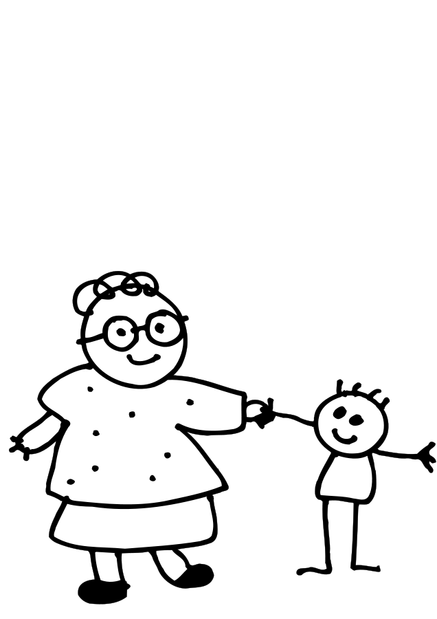 Mom holding childs hand - outline Clipart, vector clip art online ...