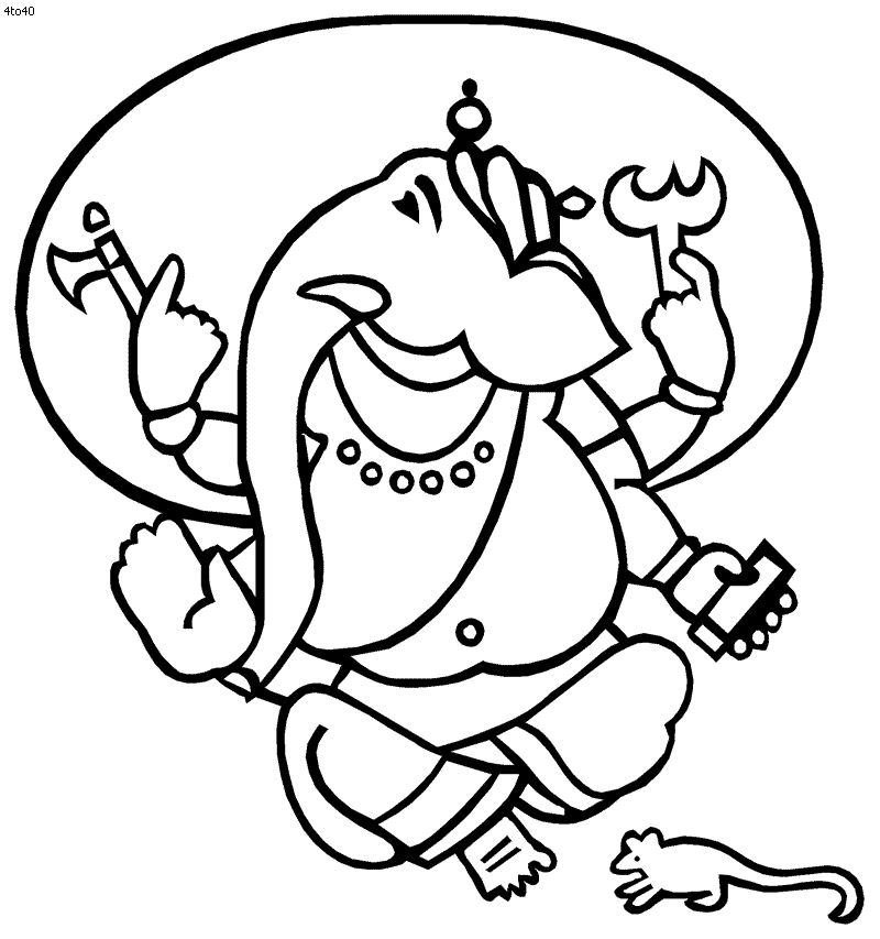 Ganesh Drawing Outline