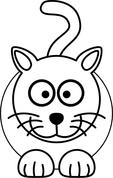 Black And White Cat clip art - vector clip art online, royalty ...