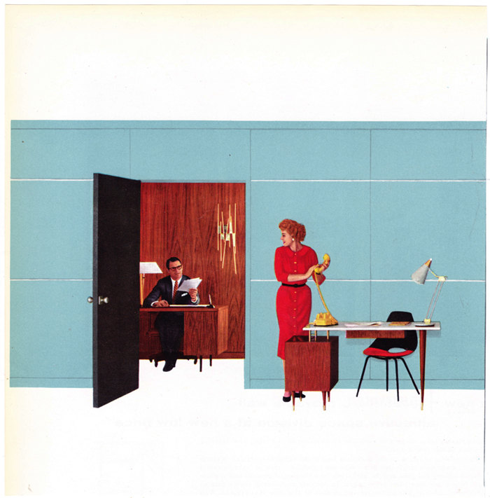 Vintage photo illustration office furniture by ArcaniumAntiques