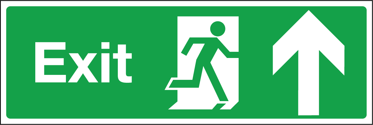 Exit sign running man arrow up. - Safety Signs, Warning Signs and ...