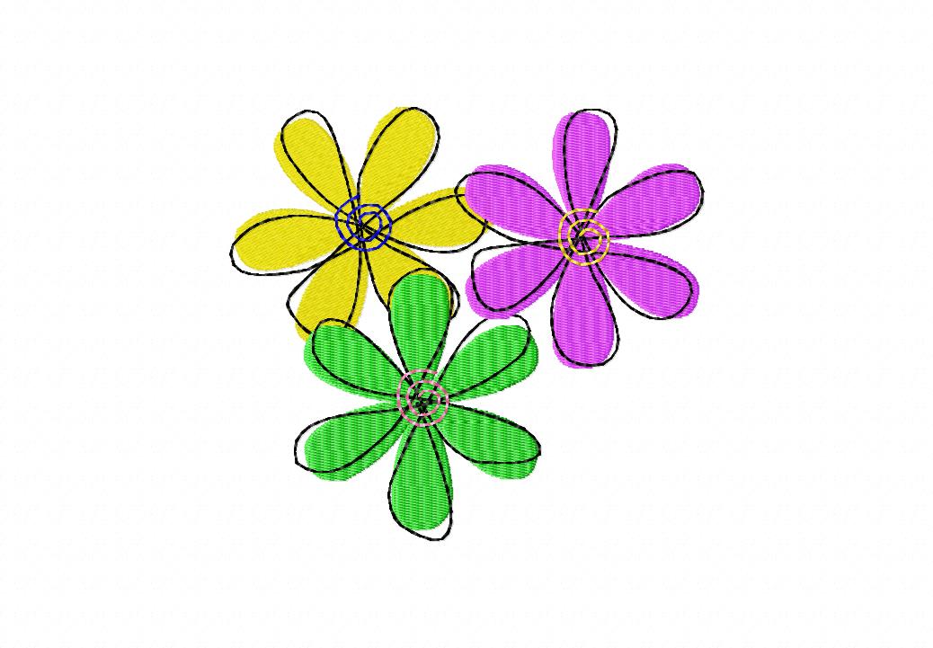 Free Doodle Daisies Includes Both Machine Applique and Fill Stitch ...