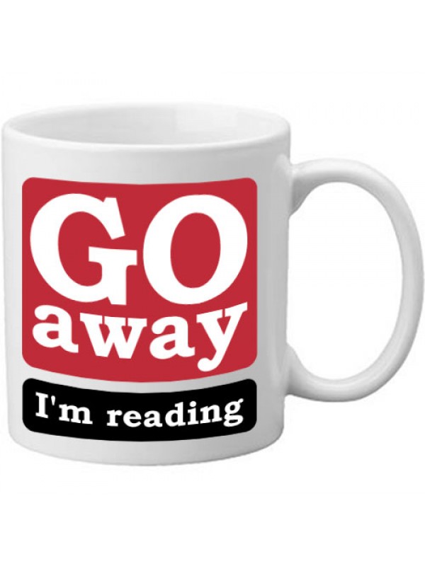 Go Away I'm Reading Novelty Bookworm Book Funny Gift Mug