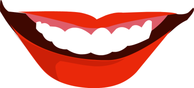 Red Smiling Mouth Showing Teeth - Free Clip Arts Online | Fotor ...