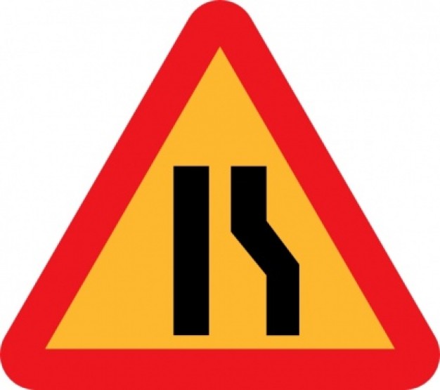 Narrowing Lanes Road Sign Clip Art (.) - Signs and Symbols vector ...