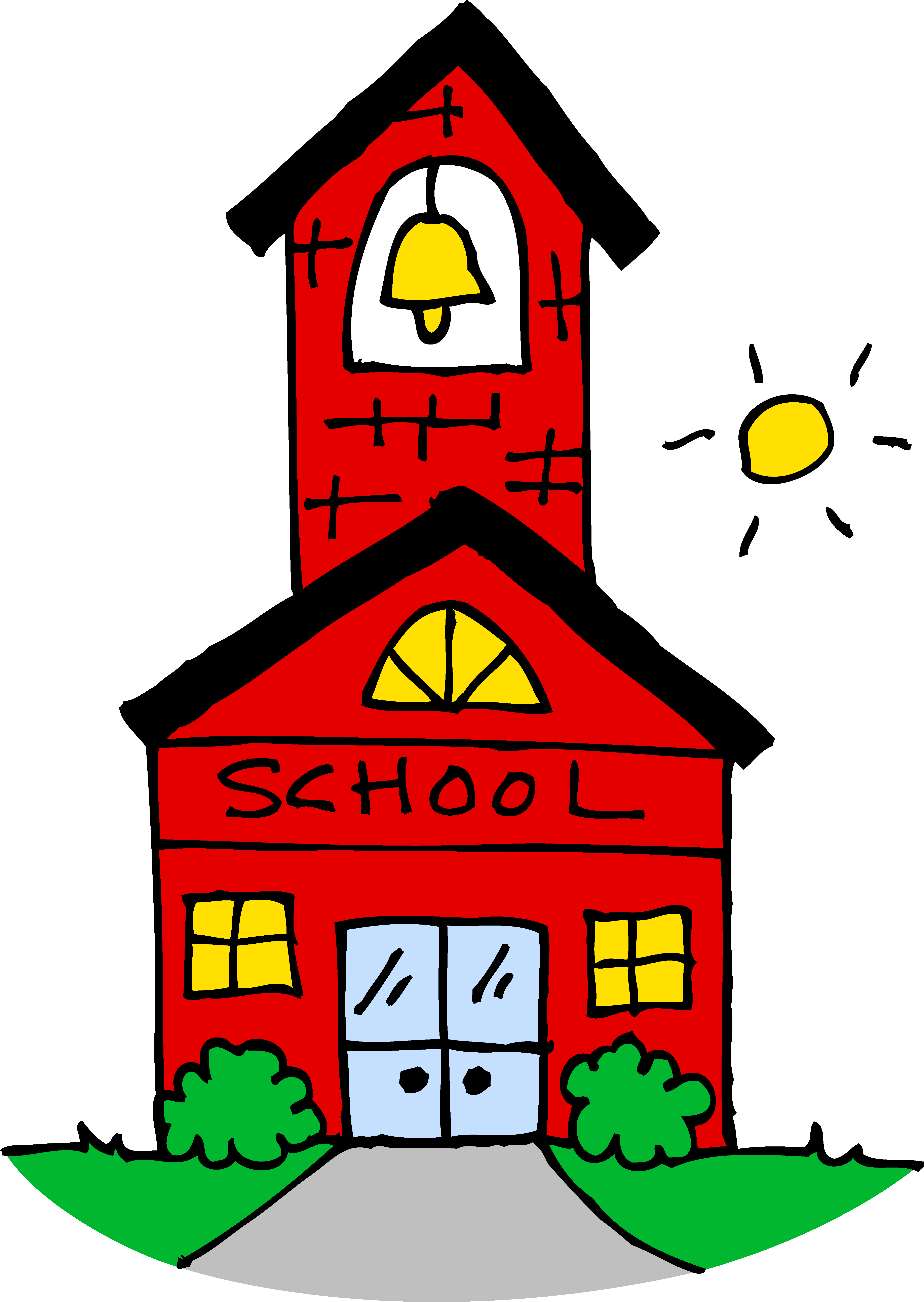 Cute School House Clipart - Free Clip Art