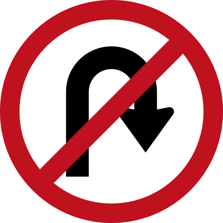 File:Botswana road sign - No U Turn.svg - Wikimedia Commons