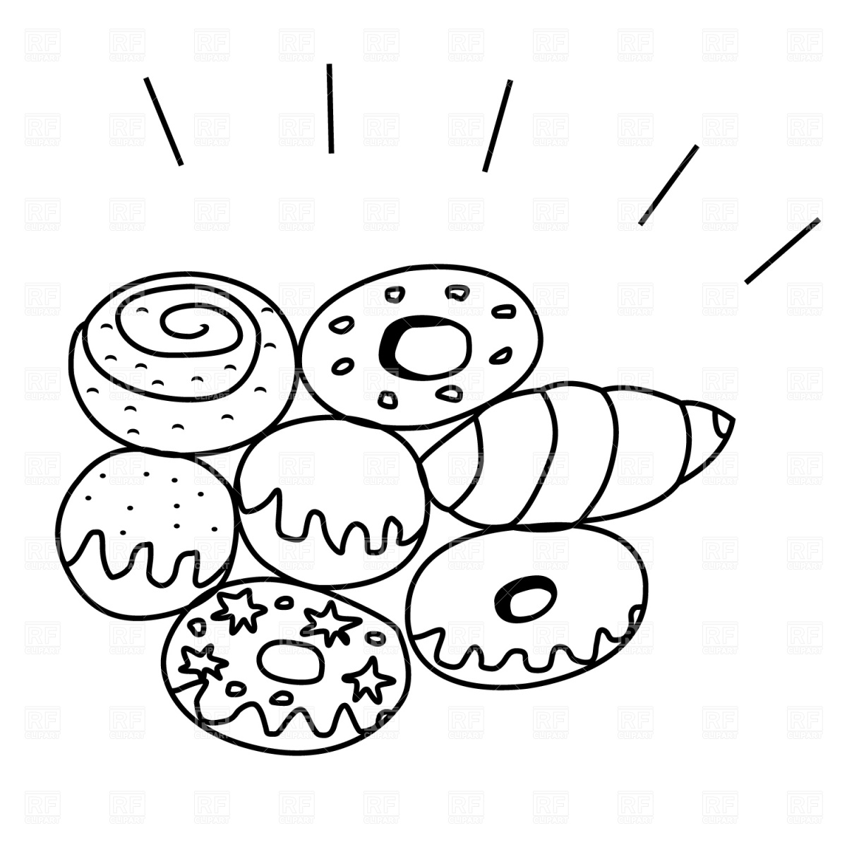 Doughnuts And Buns Download Royalty Free Vector Clipart Eps Icon ...