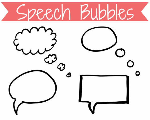 Speech Bubbles Clip Art Graphics for by CommercialClipArt on Etsy