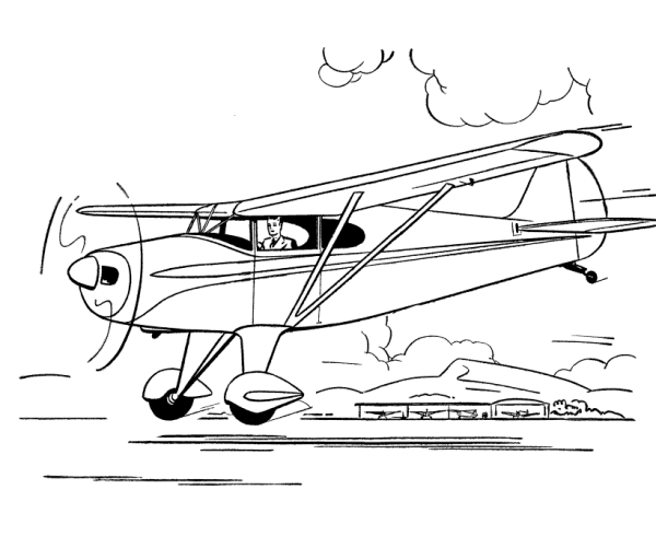 small airplane drawing Colouring Pages