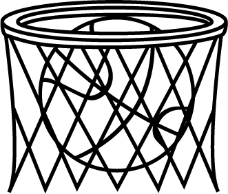 Black and White Basketball in Net Clip Art - Black and White ...