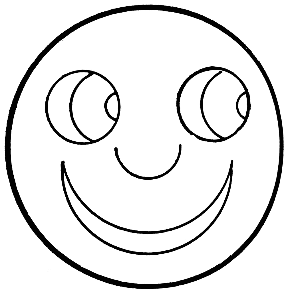 clipart happy face black and white - photo #36