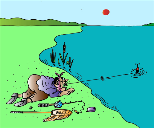 A Cartoon Fisherman