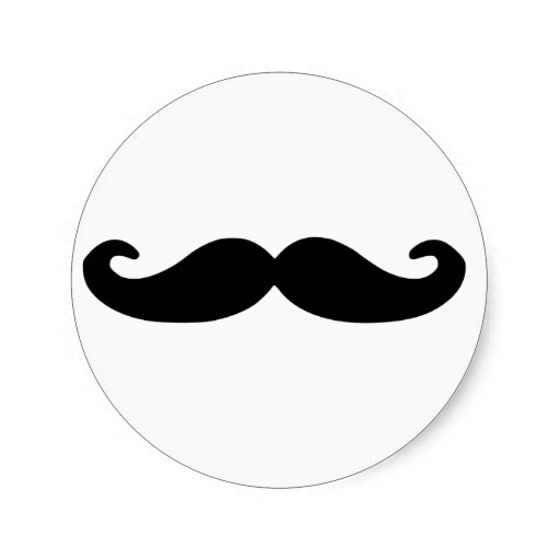 Black Handlebar Moustache/Mustache Sticker | Zazzle