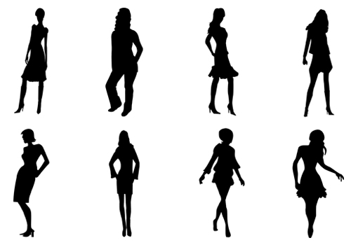 Women Pose Silhouette VectorSilhouette Clip Art