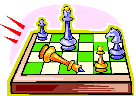 Clip Art - Clip art playing chess 044497