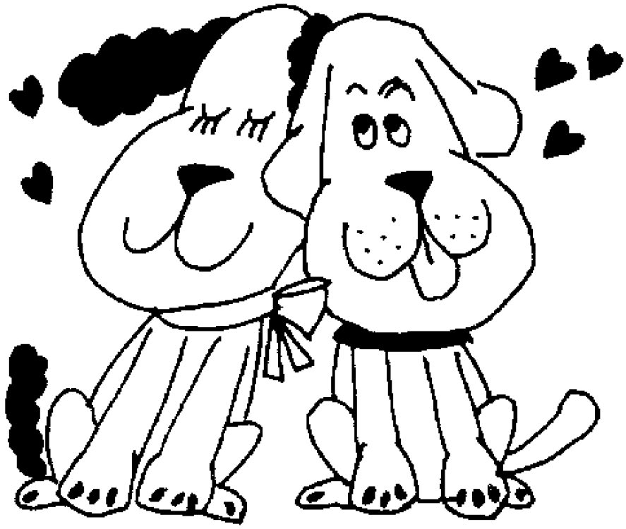 Printable Coloring Pages: Puppy Love Coloring Pages
