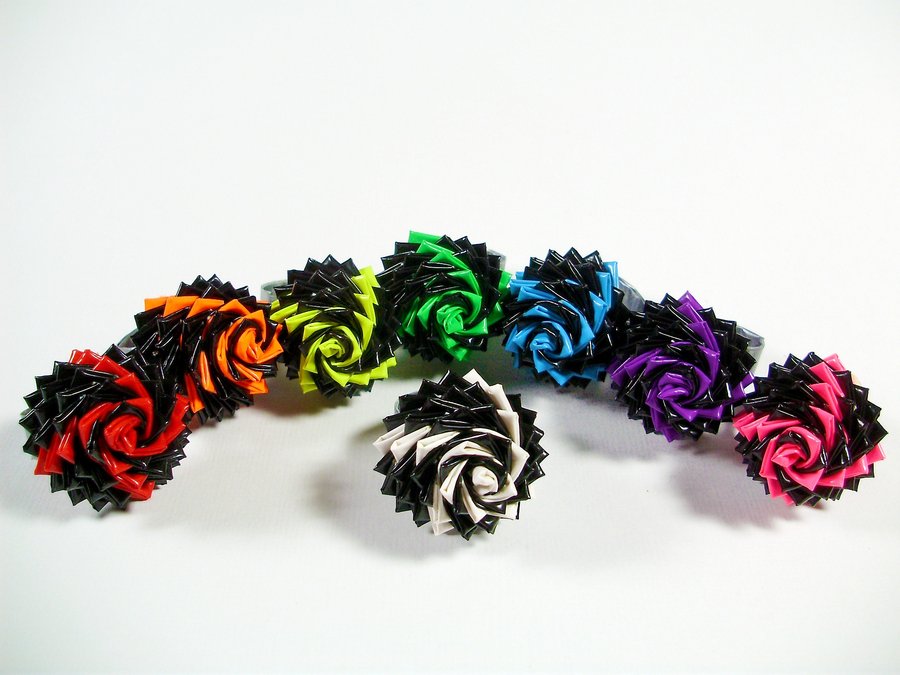 Duct Tape Rose Rings - Fireworks by QuietMischief on deviantART