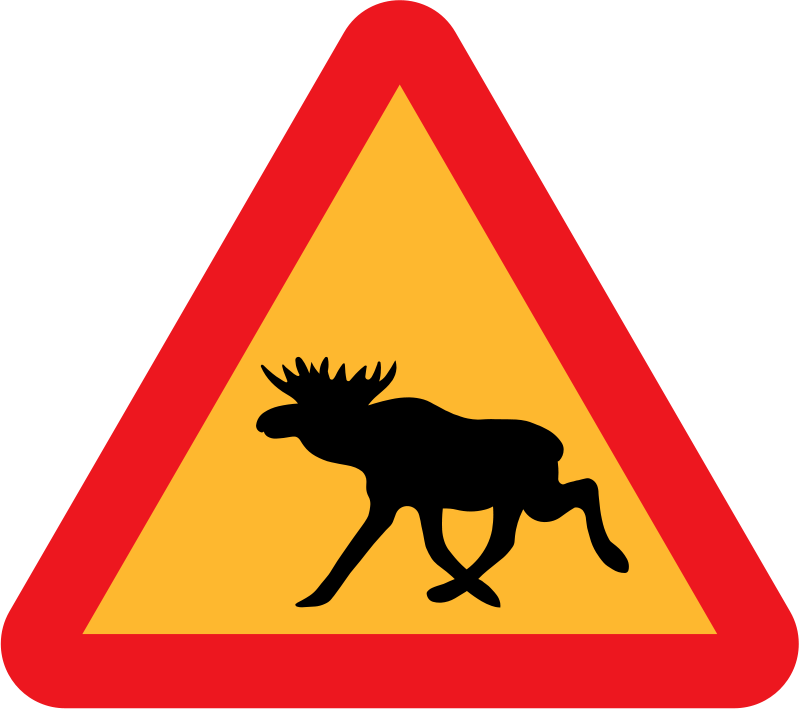 Warning Moose Roadsign Clip Art Download