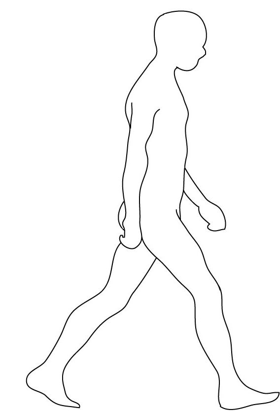 Person Walking Drawing Sketch Coloring Page