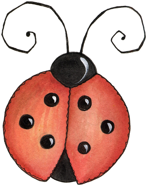 Cartoon Ladybugs In School