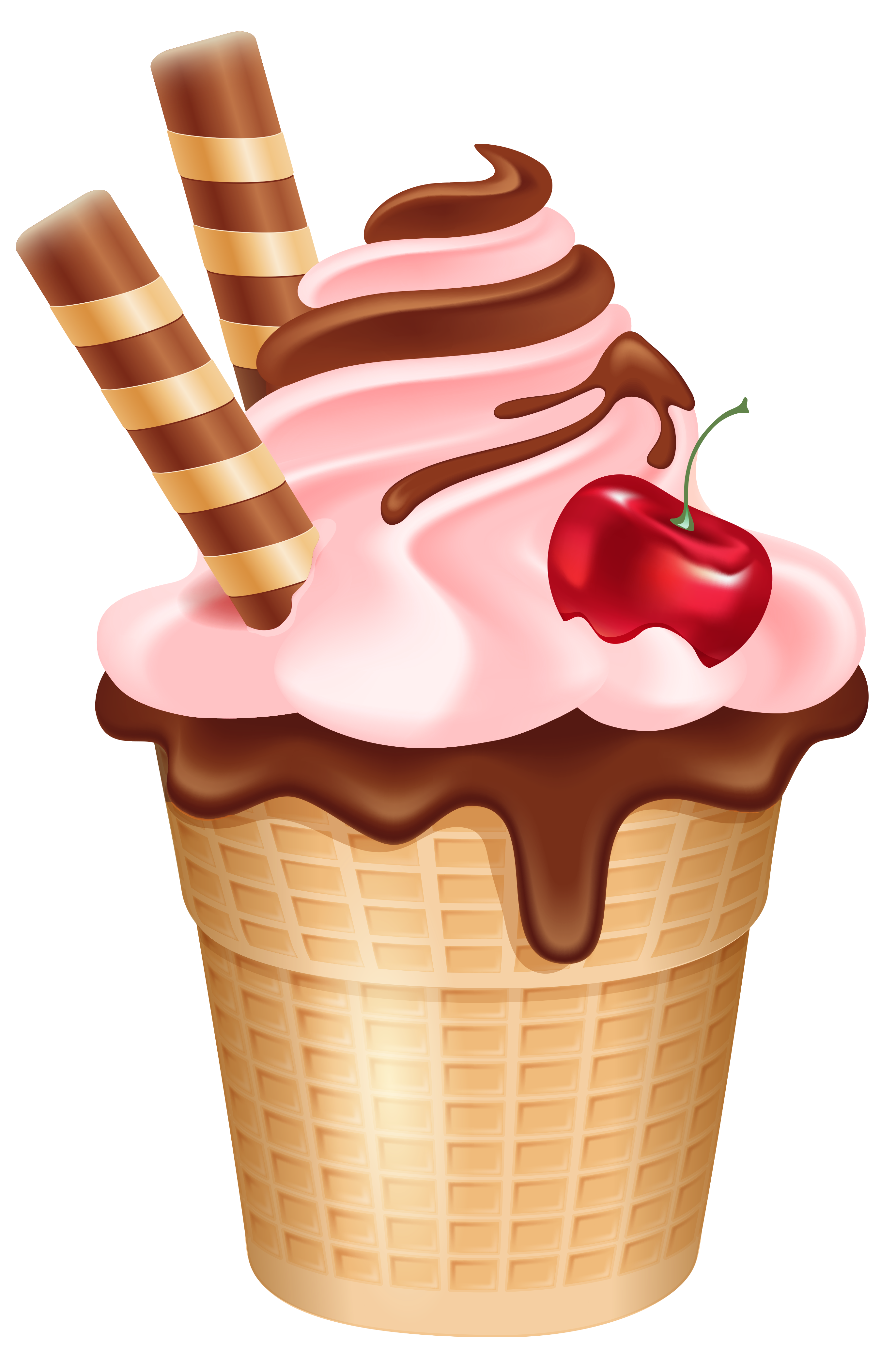 Cherry Ice Cream Cup Cornet PNG Picture