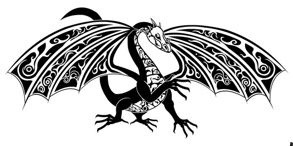 Tribal Dragon Black and White by GifHaas on DeviantArt