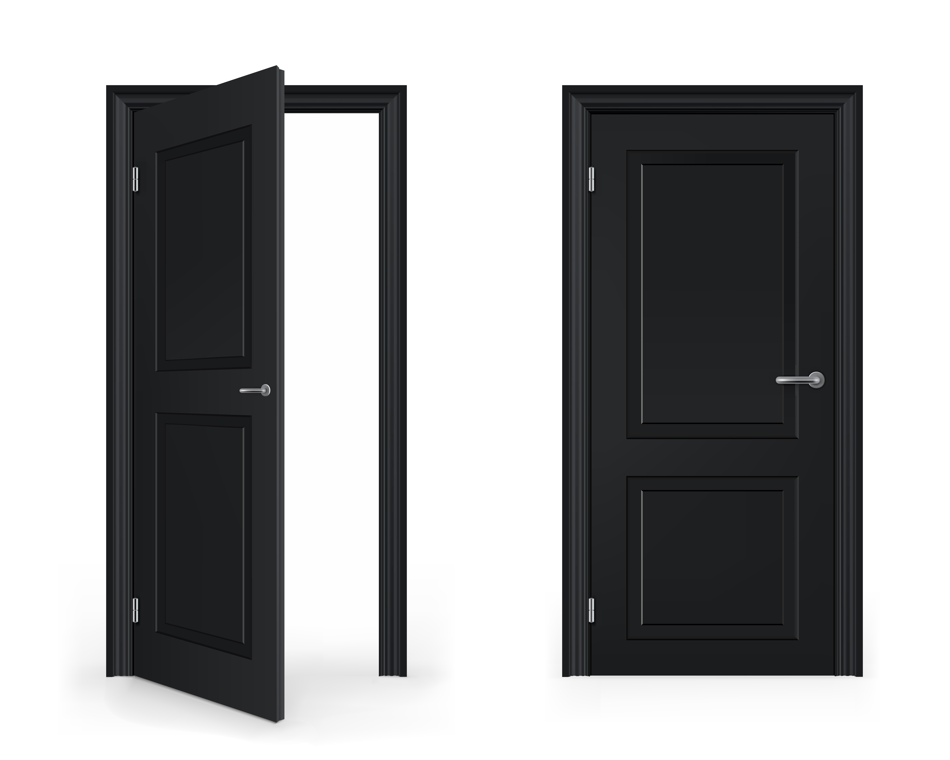 Closed Doors Clipart With Door Open And Close Black And White ...