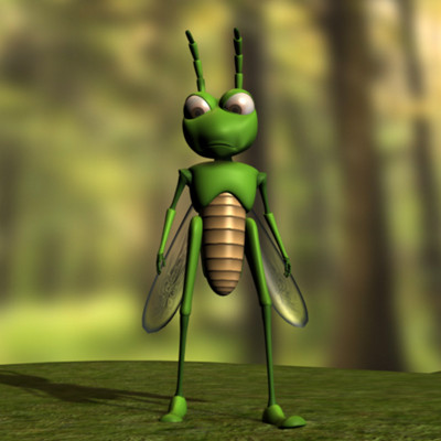 maya simple cartoon grasshopper